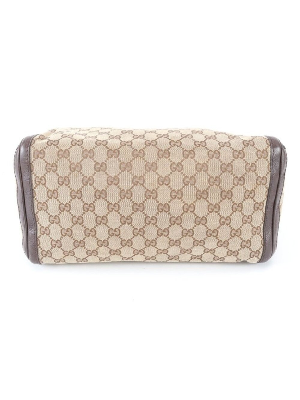 Gucci GG Canvas Techno Tag Mini Boston Leather Handbag Tote - Picture 5 of 9